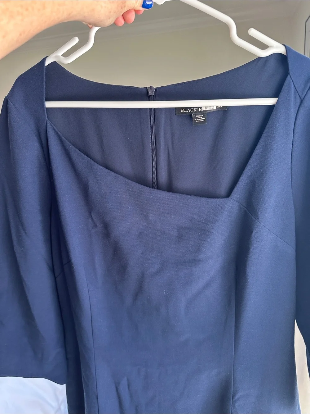 Black Halo Asymmetrical Neckline, Size 16
